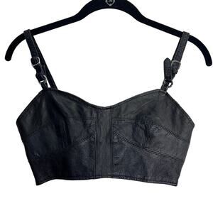 Pele Che Coco Mila Reworked Leather Crop Bustier Tank Top XS Urban Outfitters